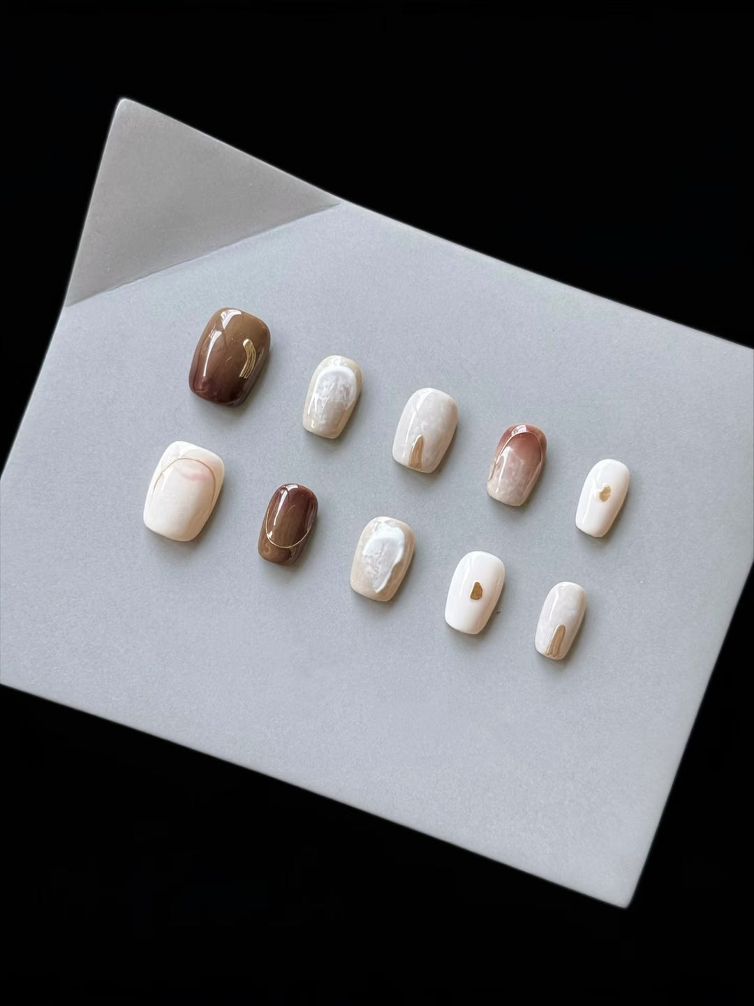 Artistic Marble-Inspired Press-On Nail Set
