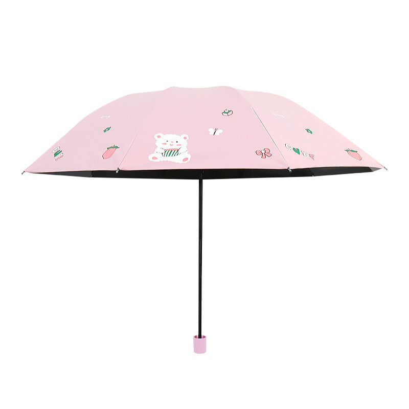 Women's Folding Umbrella with Playful Bear Design Stornfield