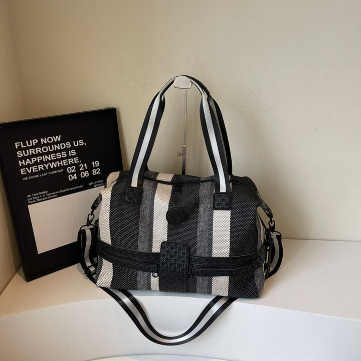 Stylish Striped Weekend Duffel Bag Stornfield
