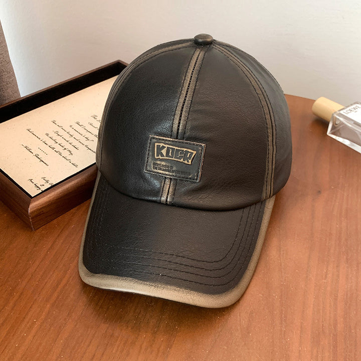 Men's Vintage Faux Leather Baseball Cap Stornfield