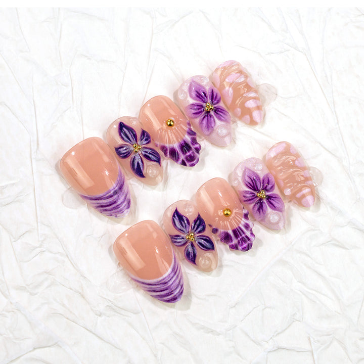 Floral Design Press-On Nail Art Set Stornfield