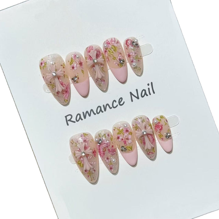 Floral Themed Press-On Nail Set Stornfield