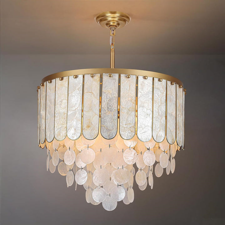 Capiz Shell Layered Chandelier