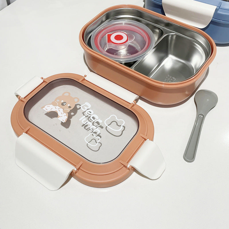 Bear-Themed Multi-Compartment Lunch Box