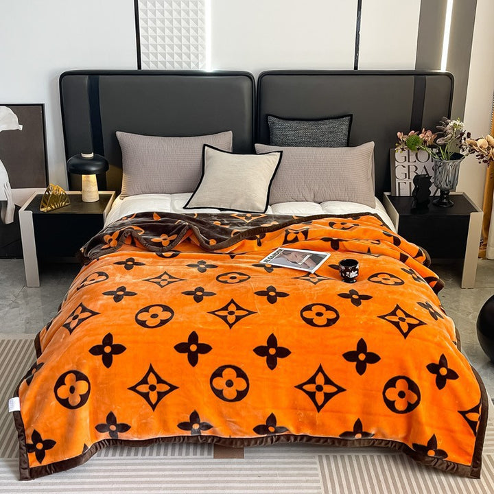 Floral Patterned Fleece Throw Blanket Stornfield