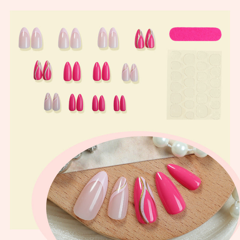 Elegant Press-On Nail Art Set with Artistic Gradient Design Stornfield