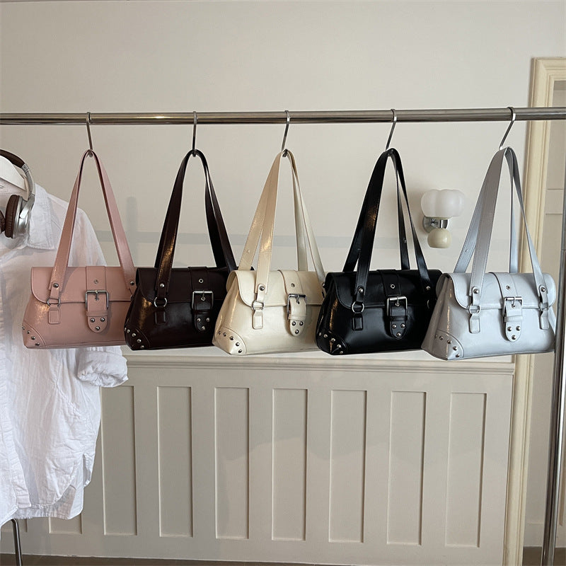 Structured Faux Leather Handbag