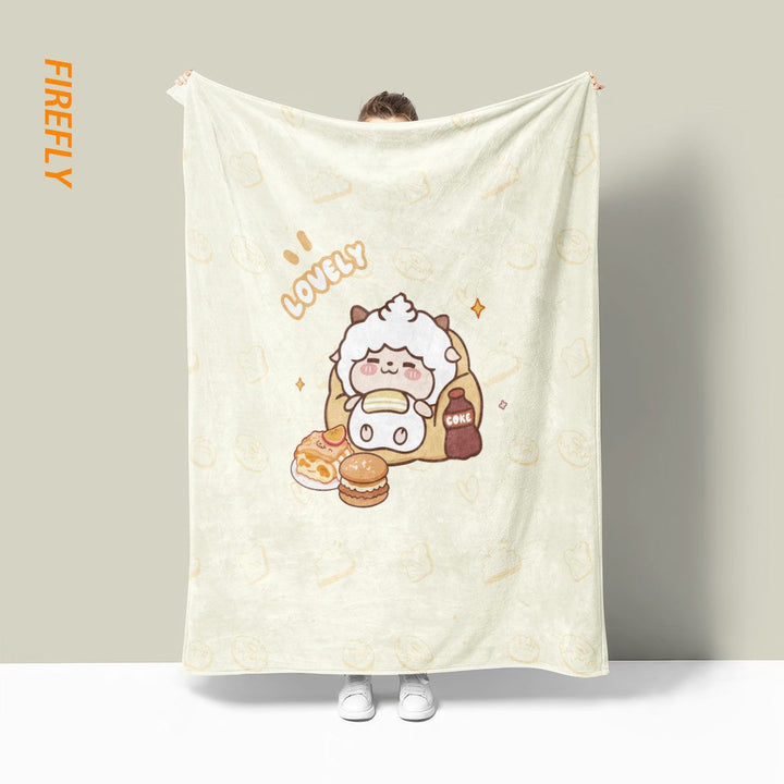 Playful Sheep-Themed Fleece Blanket
