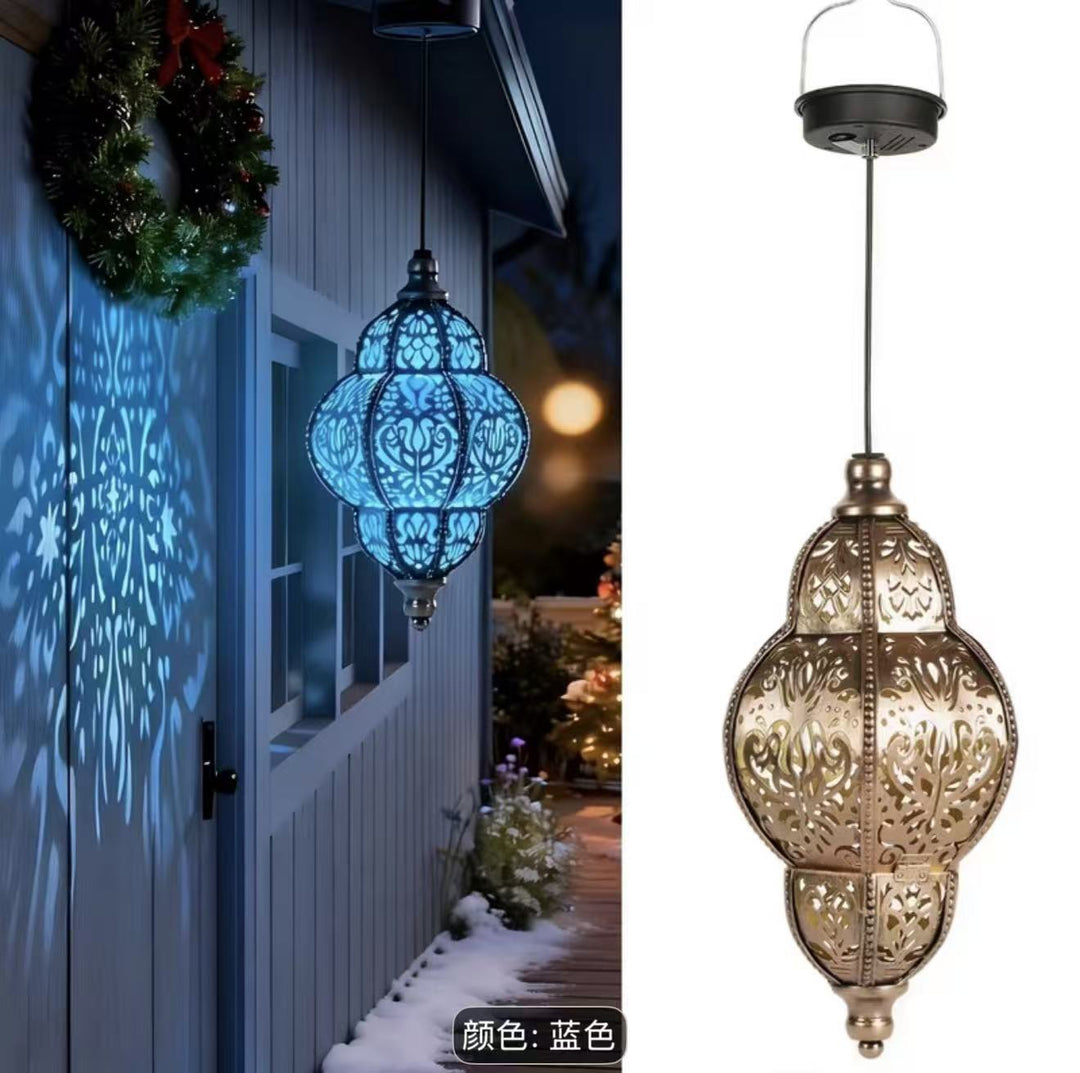 Ornate Filigree Hanging Projection Pendant Lamp With Adjustable Cord And LED-Compatible Socket Stornfield