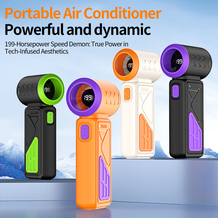 Women's nan compact rechargeable high-speed pocket handheld fan with LED display Stornfield