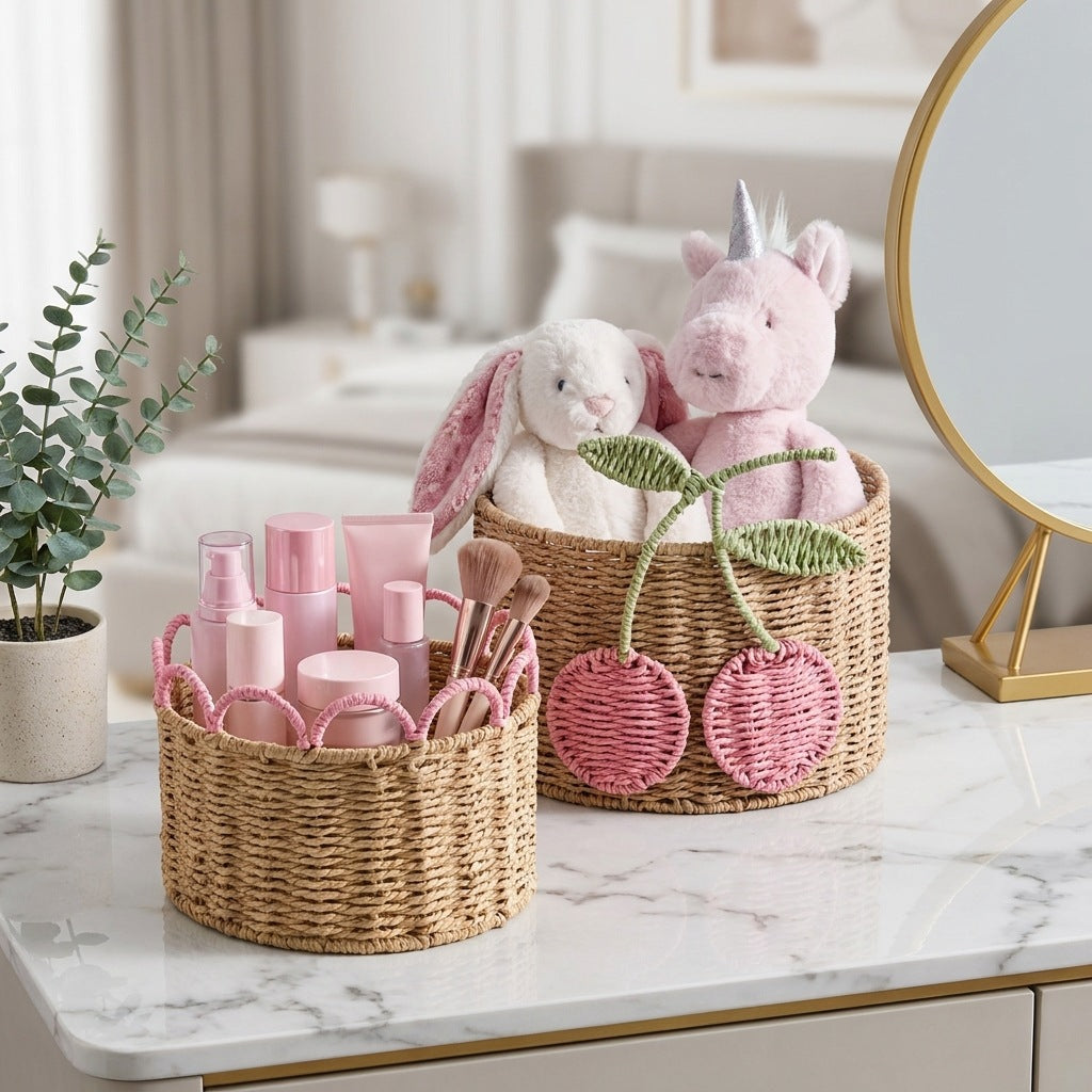 Decorative storage basket with wave pattern Stornfield