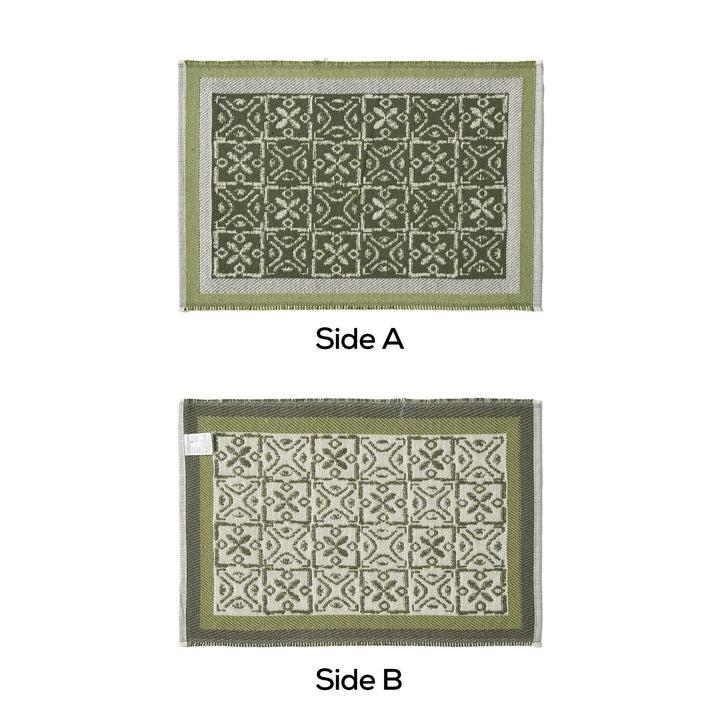 Reversible woven rug runner with ornamental jacquard structure Stornfield