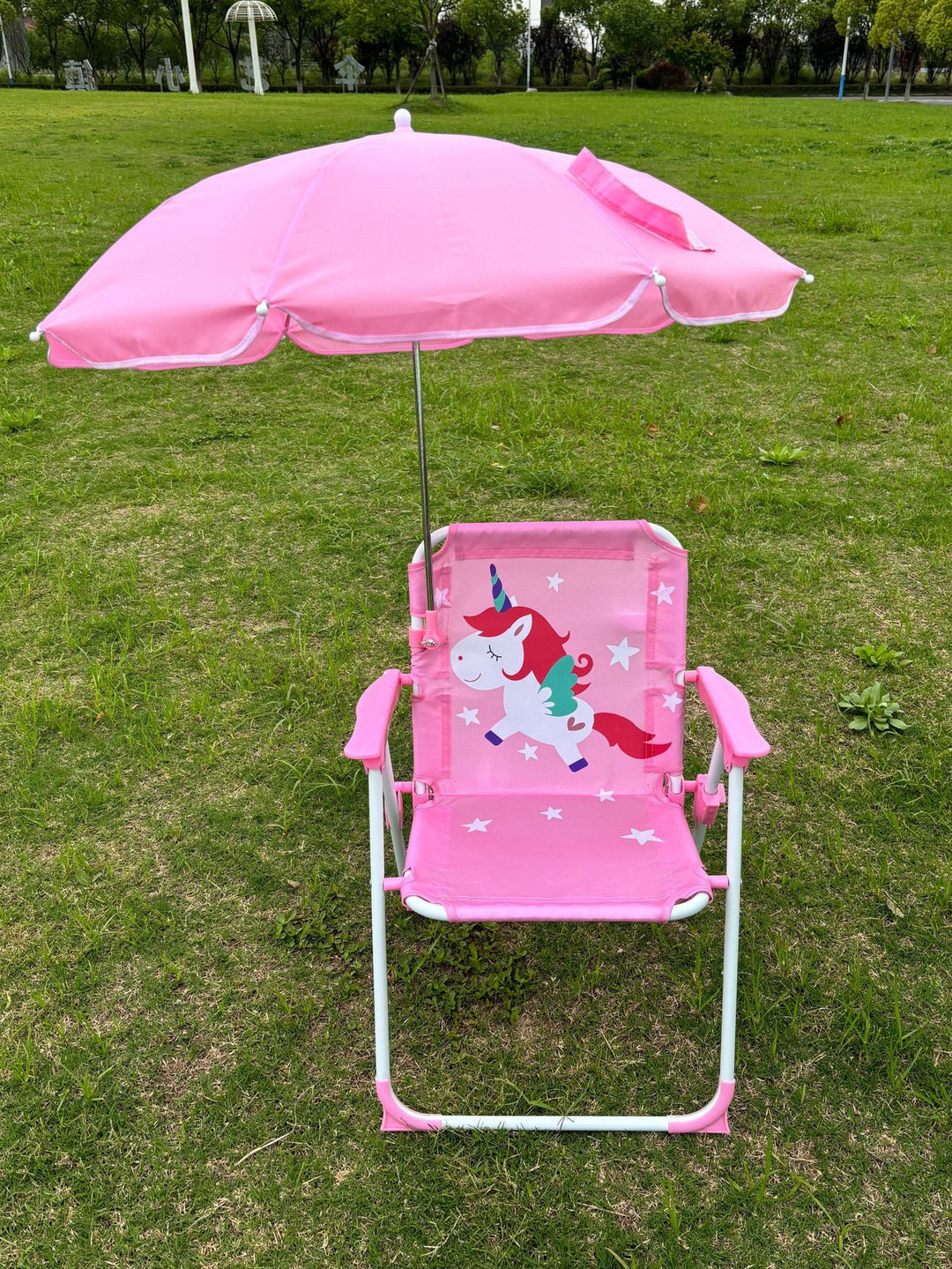 Ladies high chair with sun protection and animal motif Stornfield