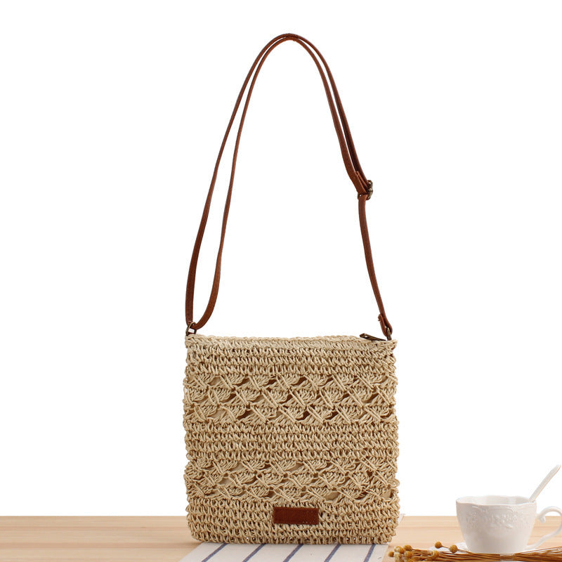 Handbag Made of Braided Natural Material with Adjustable Shoulder Strap Stornfield