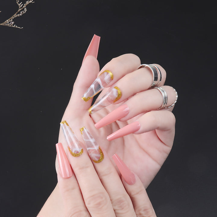 Glitter-Accented Stiletto Press-On Nails Stornfield