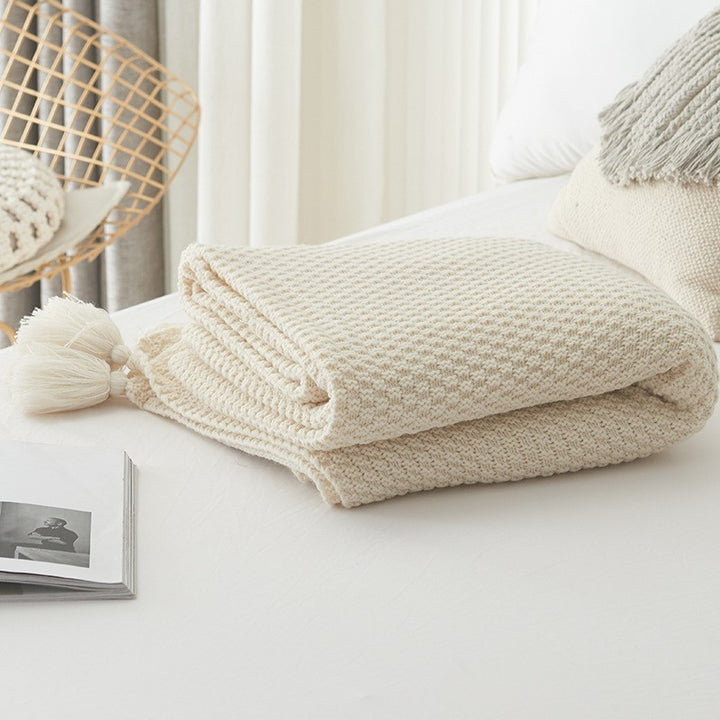 Textured Knit Throw Blanket