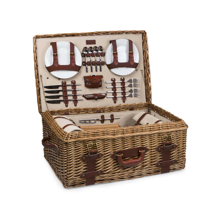 Women's stylish picnic basket with integrated dinnerware set and practical compartments Stornfield