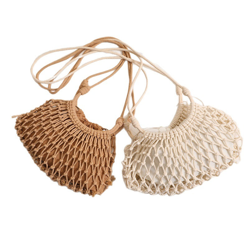 Fine macrame crossbody bag with reinforced carrying strap Stornfield