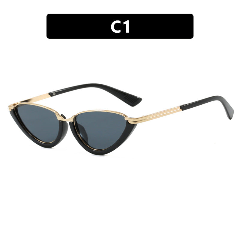 Women futuristic Cat-Eye sunglasses with golden accents Stornfield