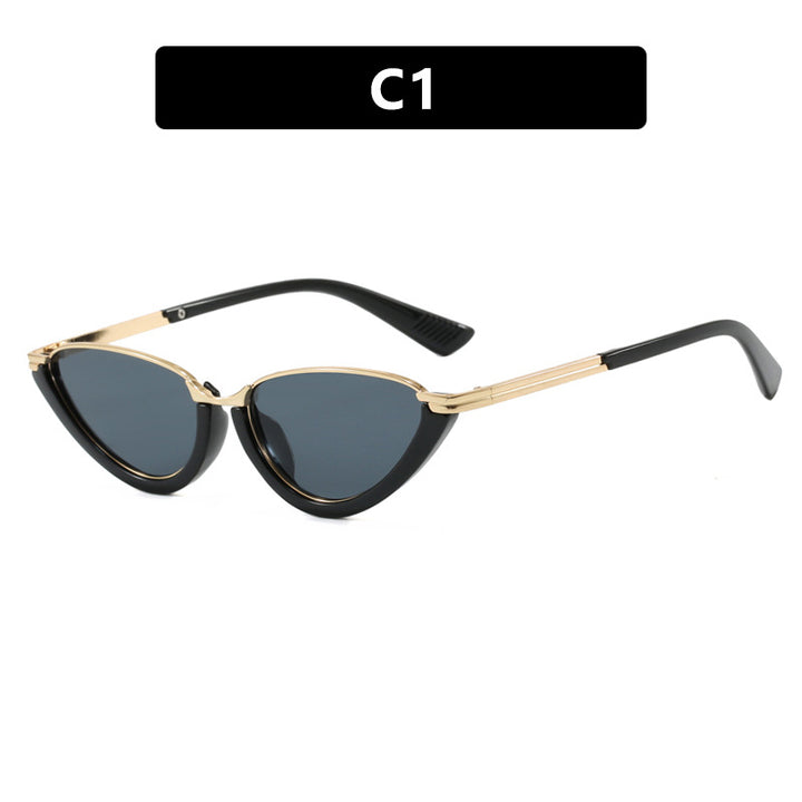 Women futuristic Cat-Eye sunglasses with golden accents Stornfield