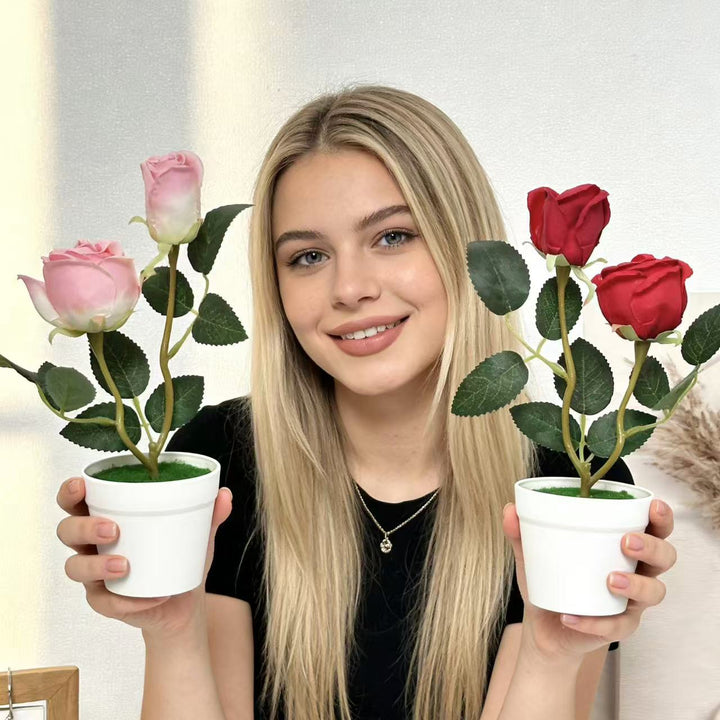 Realistic Blooming Rose Arrangement