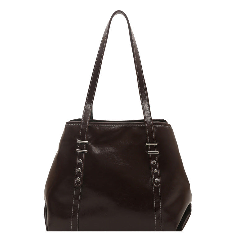 Classic Structured Leather Tote Bag