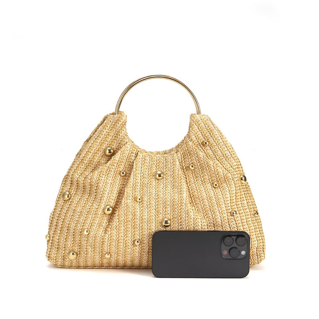 Textured Metallic Evening Handbag
