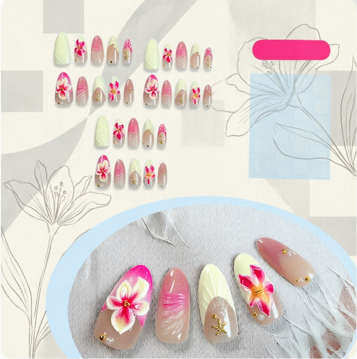 Artificial nails with floral 3D motifs Stornfield