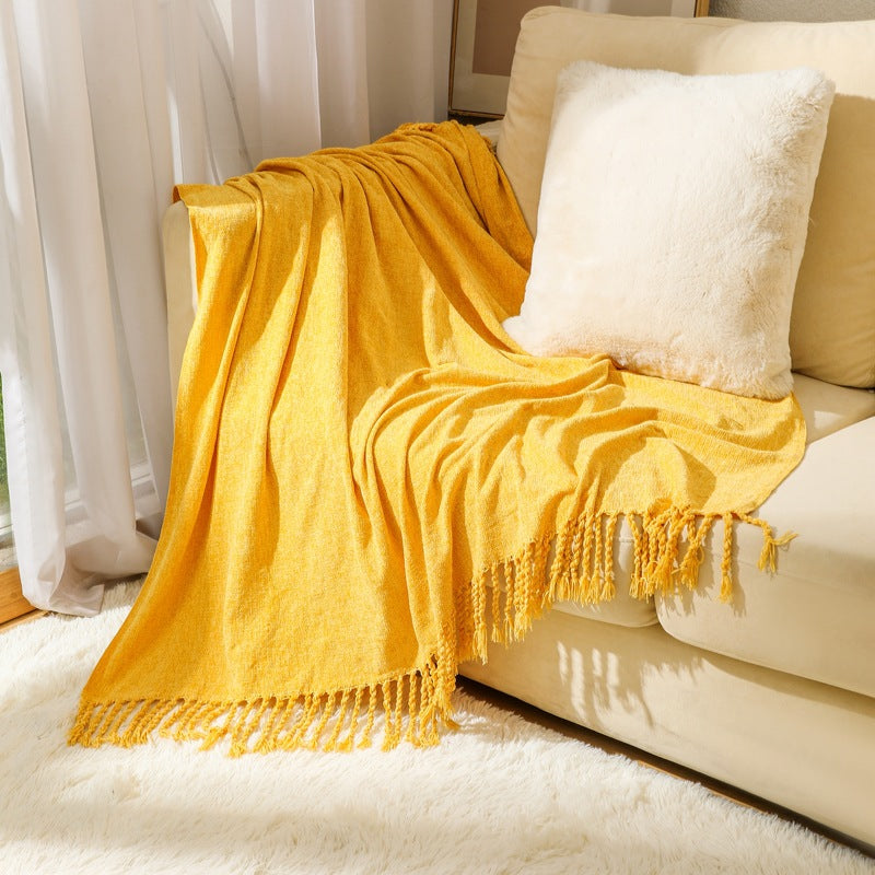 Ladies elegant and stylish couch blanket with fringes Stornfield