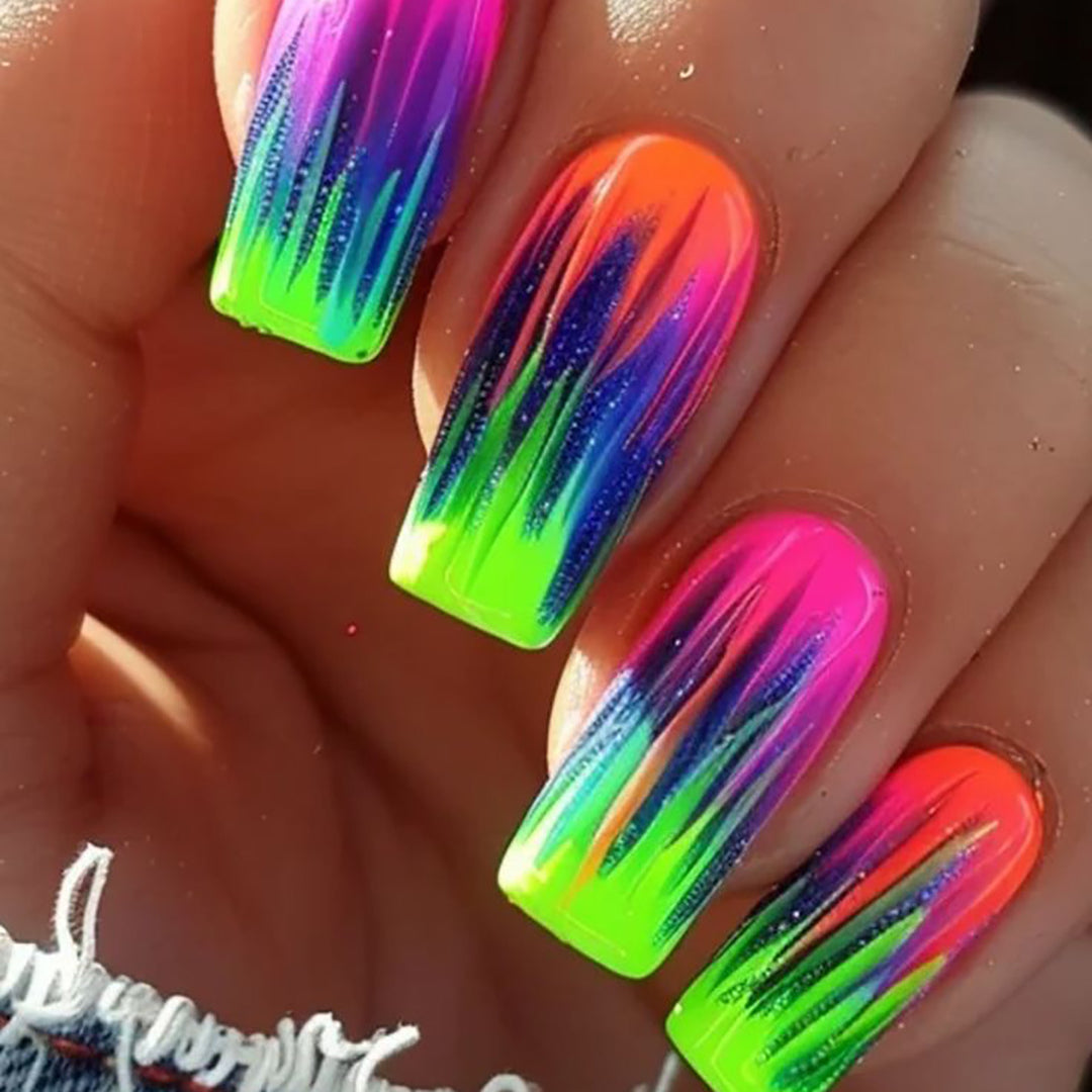 Vibrant Gradient Nail Art Extensions Stornfield