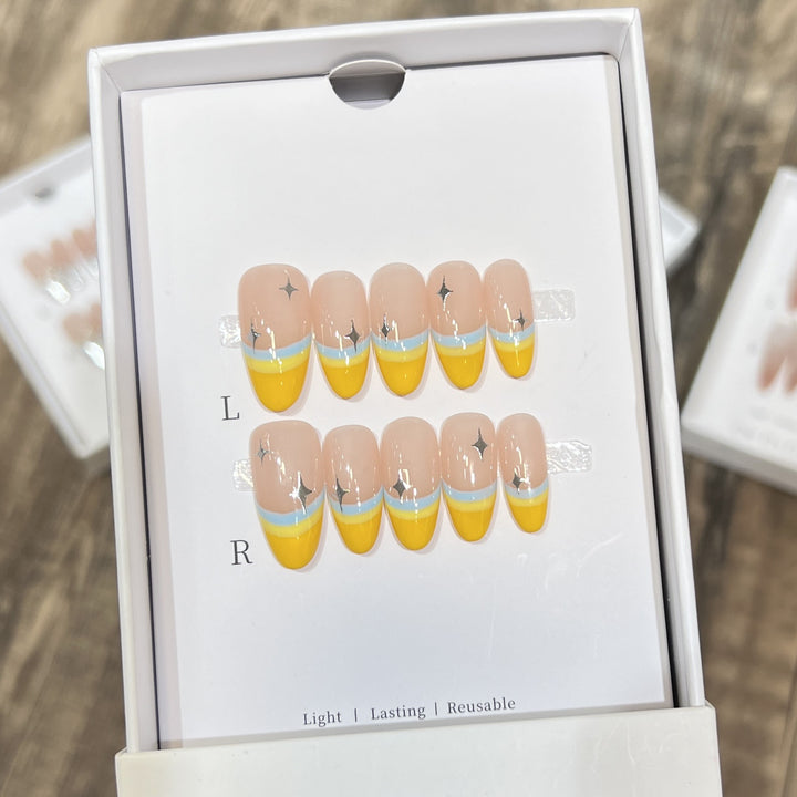 Stylish Press-On Nail Set with Unique Colorful Design Stornfield