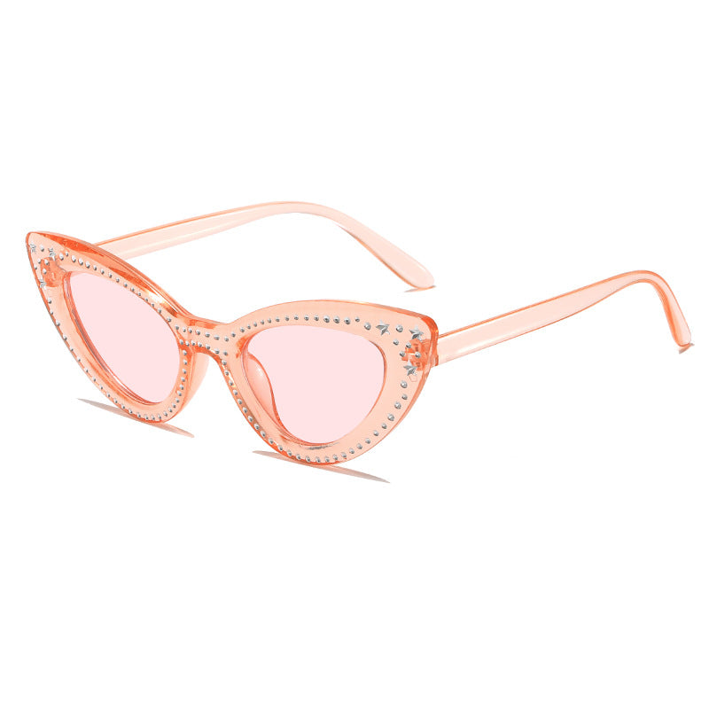 Glamorous Rhinestone-Embellished Cat Eye Sunglasses Stornfield