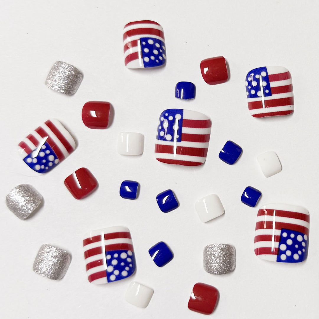Artistic Independence Day Press-On Toenails Stornfield