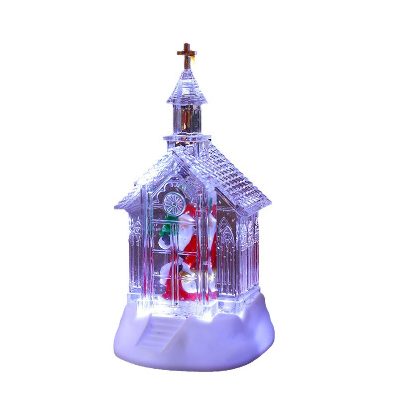 Decorative Christmas lantern with snowman scene Stornfield