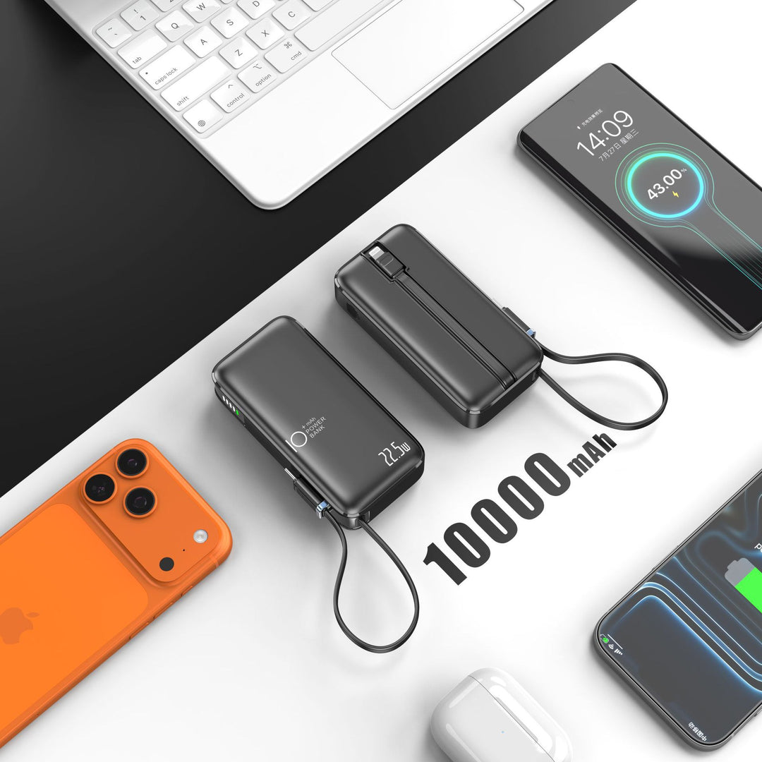 Portable power bank with fast USB-C charging function and integrated LED display Stornfield