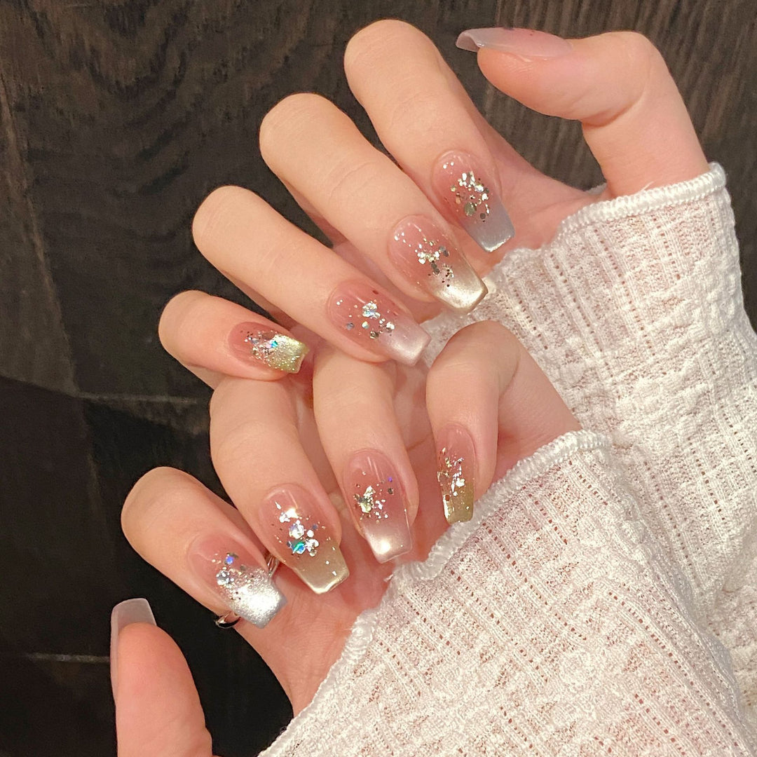 Premium Floral Ombre Press-On Nail Set