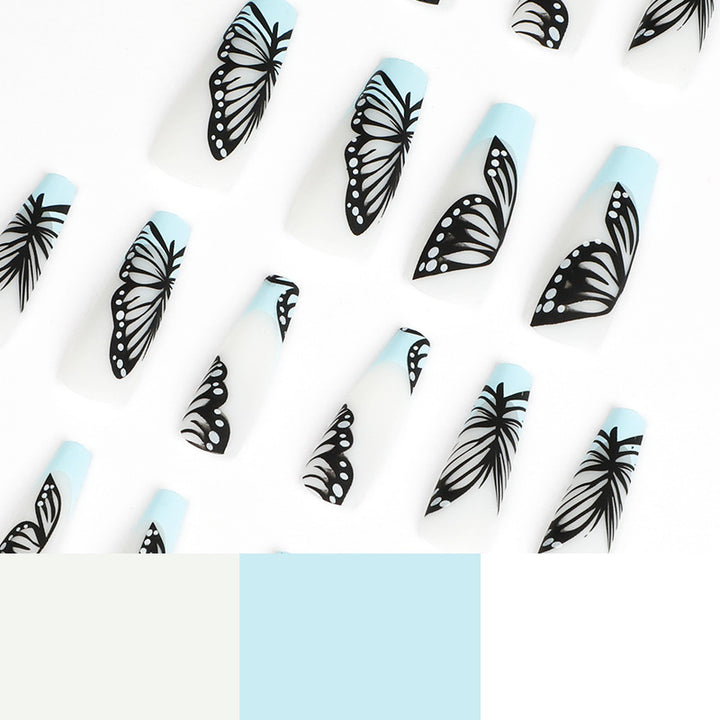 Artistic printed nails with butterfly design Stornfield