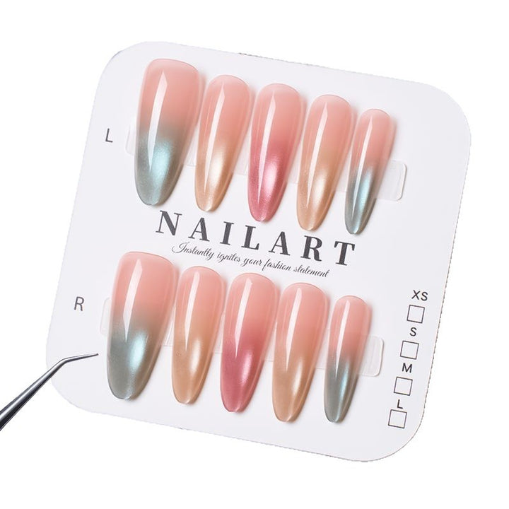Ombre Press-On Nail Art Set with Glossy Finish Stornfield