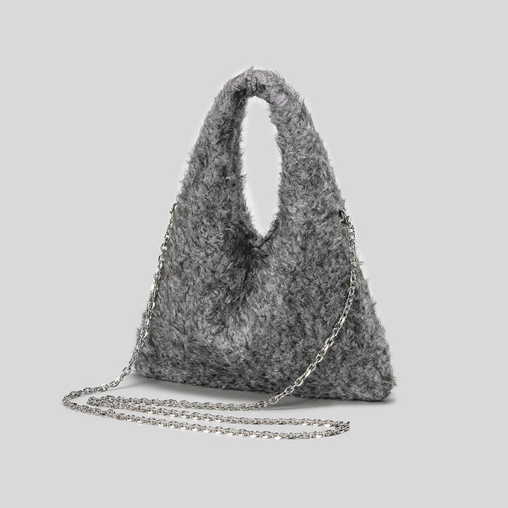 Fuzzy Texture Handheld Tote Bag