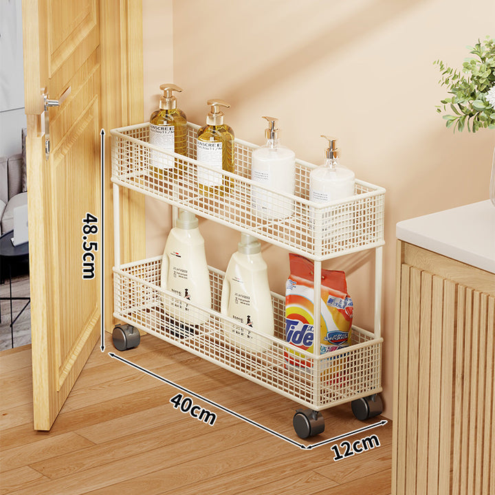 Slim Overdoor Three-Tier Wire Mesh Storage Organizer