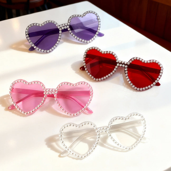 Heart-Shaped Pearl-Accent Sunglasses Stornfield