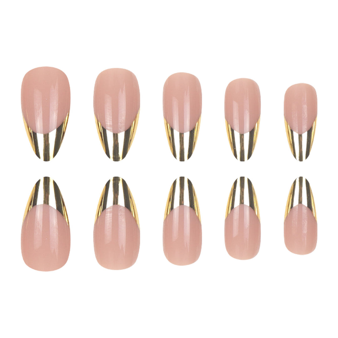 Elegant Metallic Tip Press-On Nails Stornfield