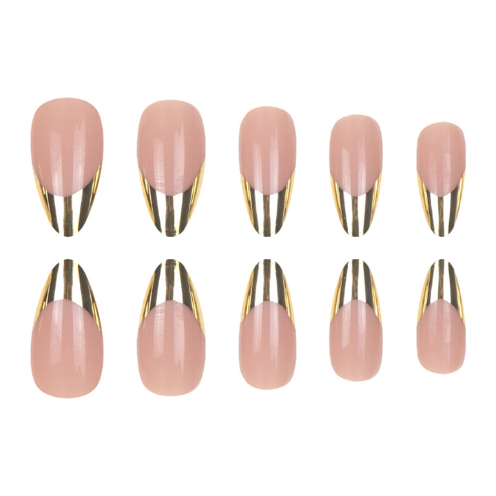 Elegant Metallic Tip Press-On Nails Stornfield