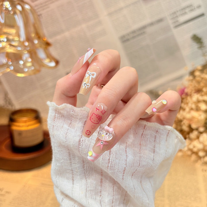 Artistic Floral Press-On Nail Set Stornfield 1787394981