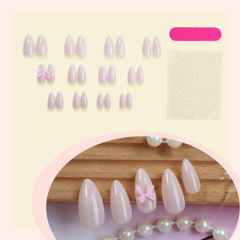 Elegant Bow Accent Press-On Nails Stornfield