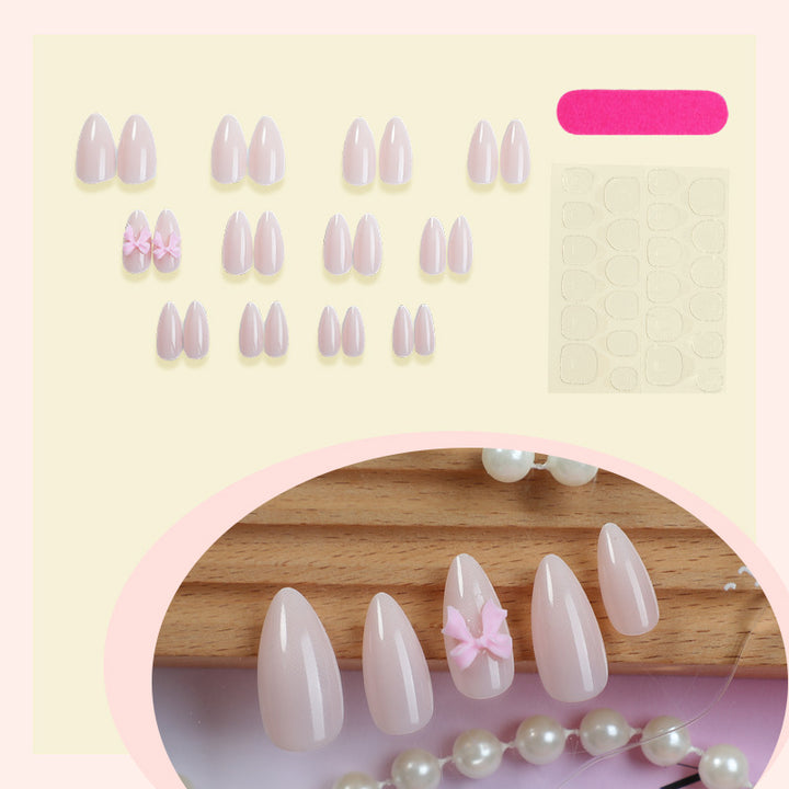 Elegant Bow Accent Press-On Nails Stornfield