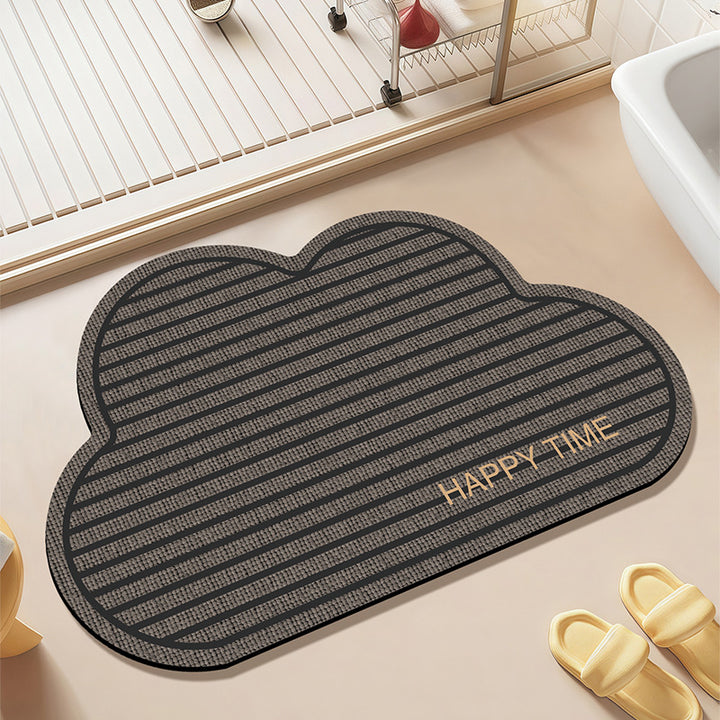 Cloud-Shaped Plush Bath Mat