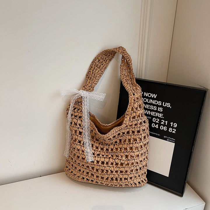 Handmade beach bag with lace Stornfield