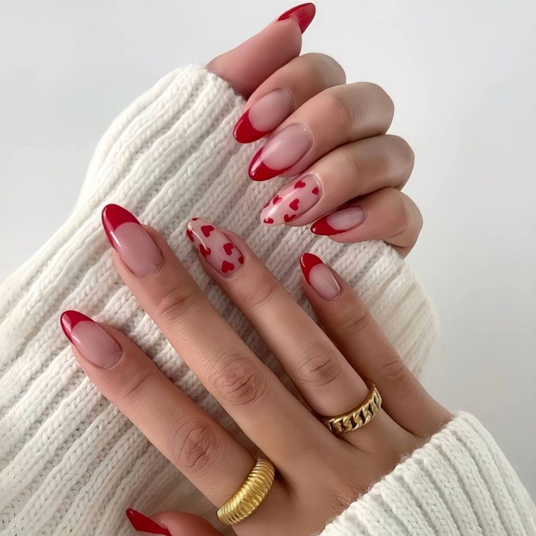 Artistic Heart Designed Press-On Nail Set Stornfield