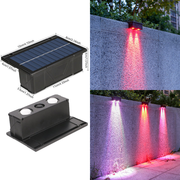 Outdoor Solar RGB Dual-Beam Wall Light With Integrated Photovoltaic Panel And Weather-Resistant Mounting Base Stornfield